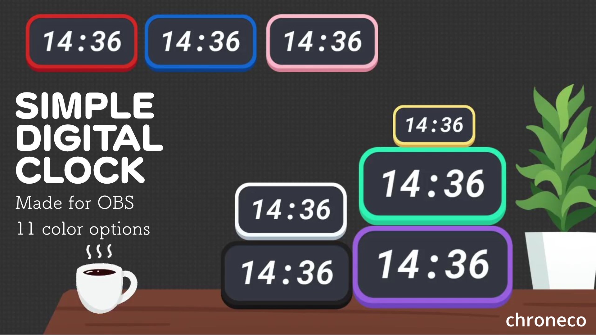 Chroneco🎨 on Twitter "Added OBS clock to gumroad! First one is a