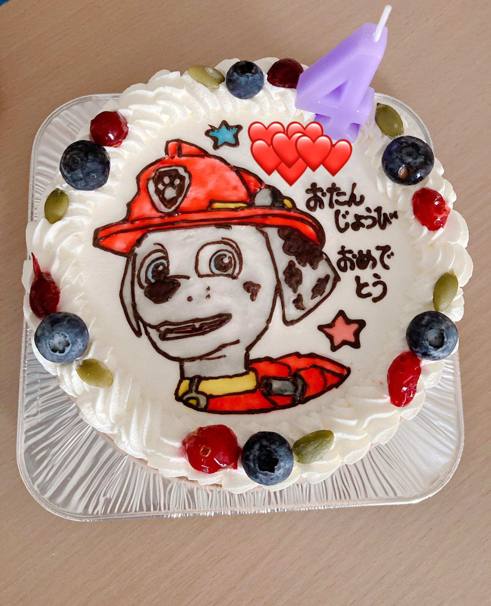 Chieko パウパトロール お誕生日おめでとう イラストケーキ 4歳のお誕生日 静岡からイラストケーキ お取り寄せしました 中はチョコレートケーキで がたくさん 美味しかったです T Co 1obdwa1zig Twitter