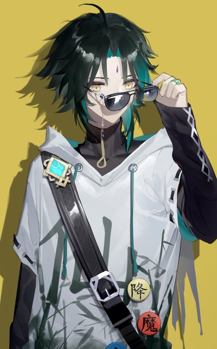 魈|ショウ(原神) 「#GenshinImpact #xiao 常服pa魈 」|水染moon