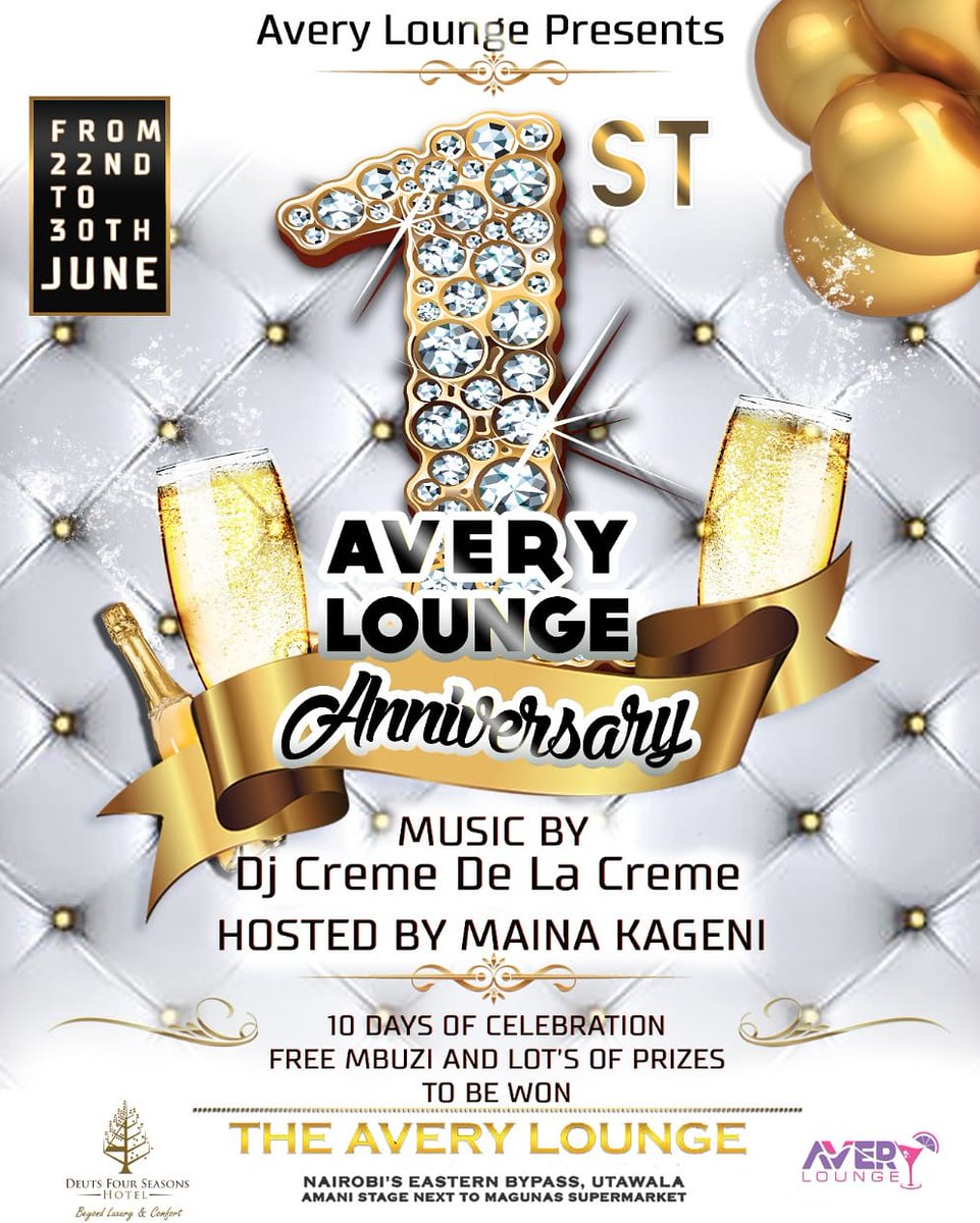 Our first Anniversary Celebrations will be on 1st June hosted by @ItsMainaKageni and @cremedj its going to be massive 🔥🔥🔥 #AveryUtawalaAt1