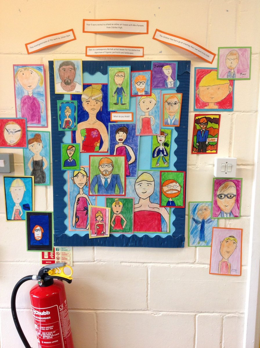 JHSRevolution20's tweet photo. Year 5 students at @PyrcroftGrange have proudly displayed their art work from last half term's online lessons with @jubileehigh ! It's so fantastic to see so much talent on one display board and we are so glad that you enjoyed your lesson. https://t.co/paIYBaoD9I