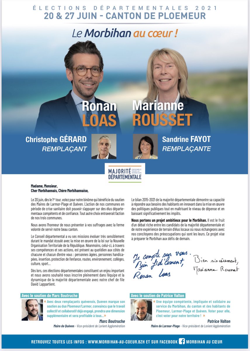 RonanLoas's tweet photo. [Elections #Departementales2021 Larmor-Plage - Plœmeur - Quéven]

L’action de nos communes en période de crise sanitaire doit pouvoir s’appuyer sur des élus départementaux compétents et de confiance.

#Tout autre choix entraverait l’action de nos trois communes ! https://t.co/ZxcpYa5VqT