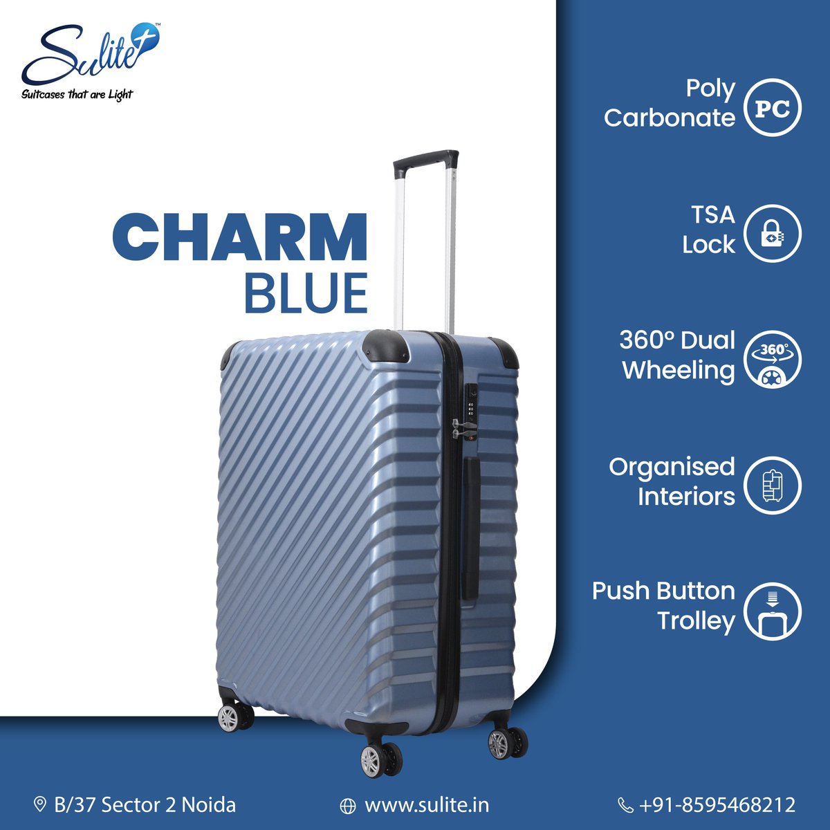 SuliteBags's tweet photo. #polycarbonate #suitcase with a cool shade of #blue!
#charm - shop now
https://t.co/XPQjjyEbNl
https://t.co/ty589SBju8
Contact No. +91-8595468212
Address- B/37 sector 2 Noida
#sulitebags #luggage #bags #Travelgram #traveling #Travelphotography #travelling #travelblogger https://t.co/EaruZrqgem