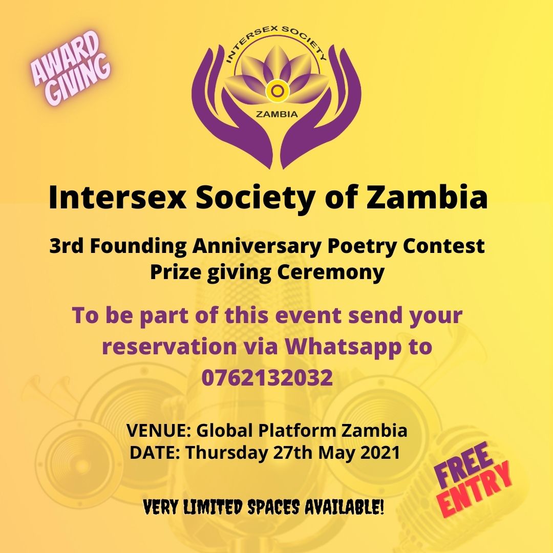 IntersexZ's tweet photo. Join us for the Poetry award  giving ceremony. https://t.co/glVN0JHMXx