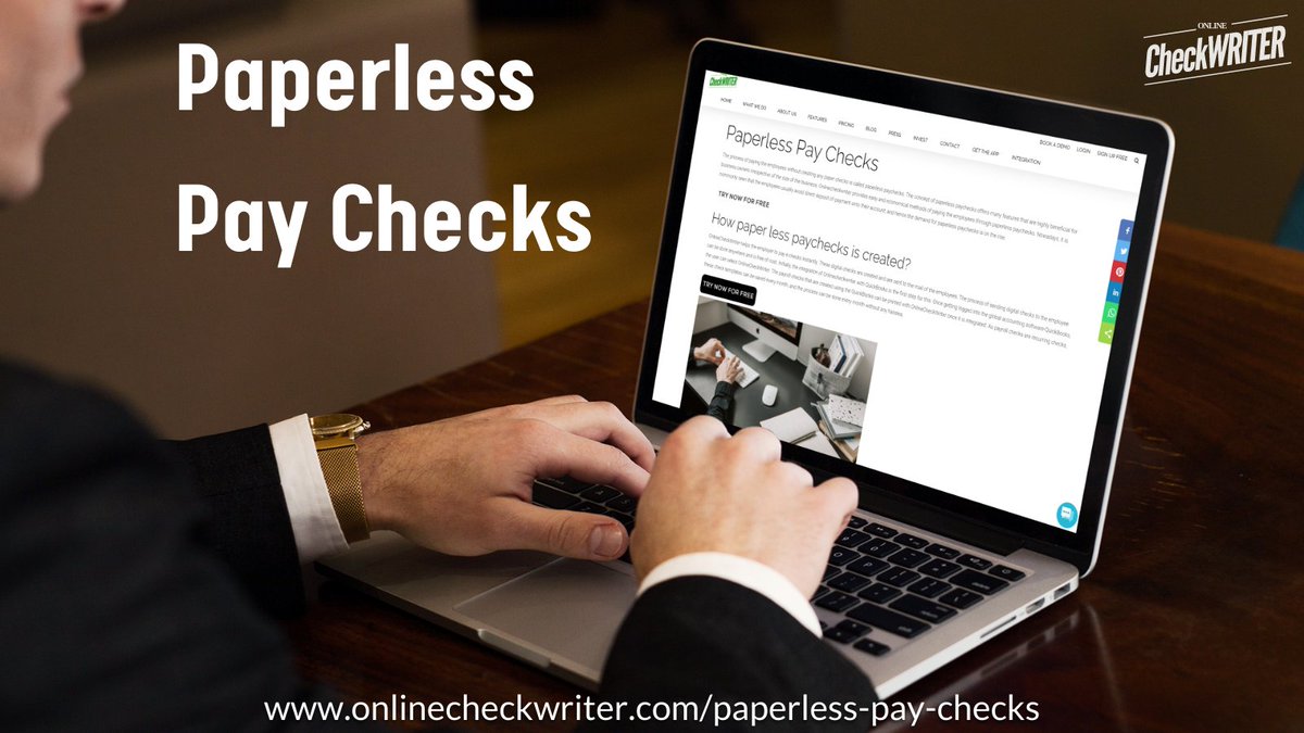 webcheckwriter's tweet image. onlinecheckwriter.com/paperless-pay-…

Now you can pay by paperless digital checks instantly through email. Use OnlineCheckWriter and create your checks with your design and logo and transfer them through email to your payee.

#DigitalCheckPrinting #PaperlessChecks #SendingDigitalChecks