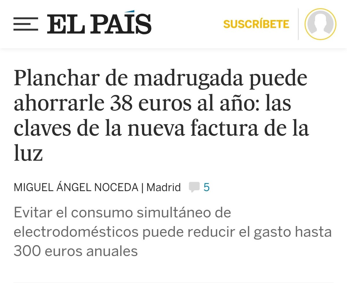 SuperFalete's tweet photo. Dar de baja tu suscripción a El País te ahorrará 96 euros y podrás compatibilizar tu horario laboral con las tareas del hogar. https://t.co/nGLYm2sXo0