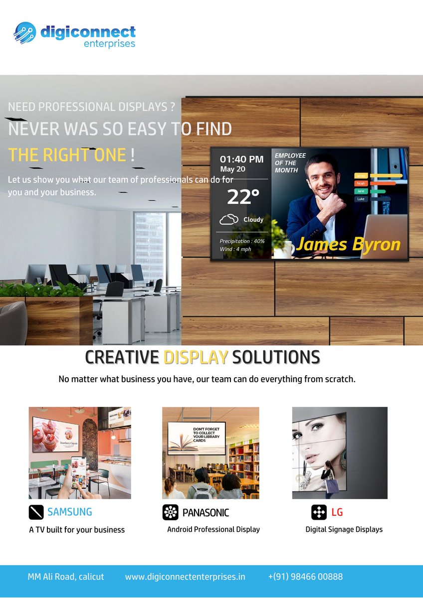 DigiconnectE's tweet image. #digiconnecenterprises
#commercialdisplays
#Largeformatdisplay
#androidprofessionaldisplays