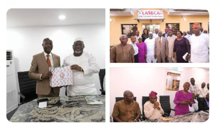 APWBN_NIOB's tweet photo. Lagos State Building Control Agency (LASBCA) hosts NIOB members on best practices in the built industry. In the picture, we have the NIOB President Bldr Kunle Awobodu, FNIOB, Chairperson APWBN Bldr Mrs Adenike Said, FNIOB and other Builders. https://t.co/F305JSYulW