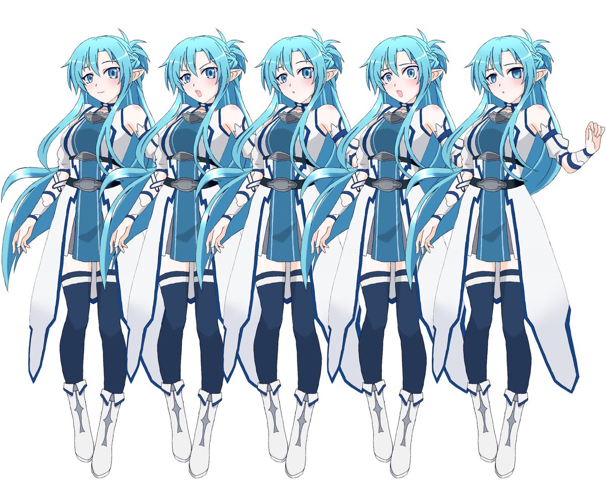 アスナさん立ち絵ここまで描けた。 