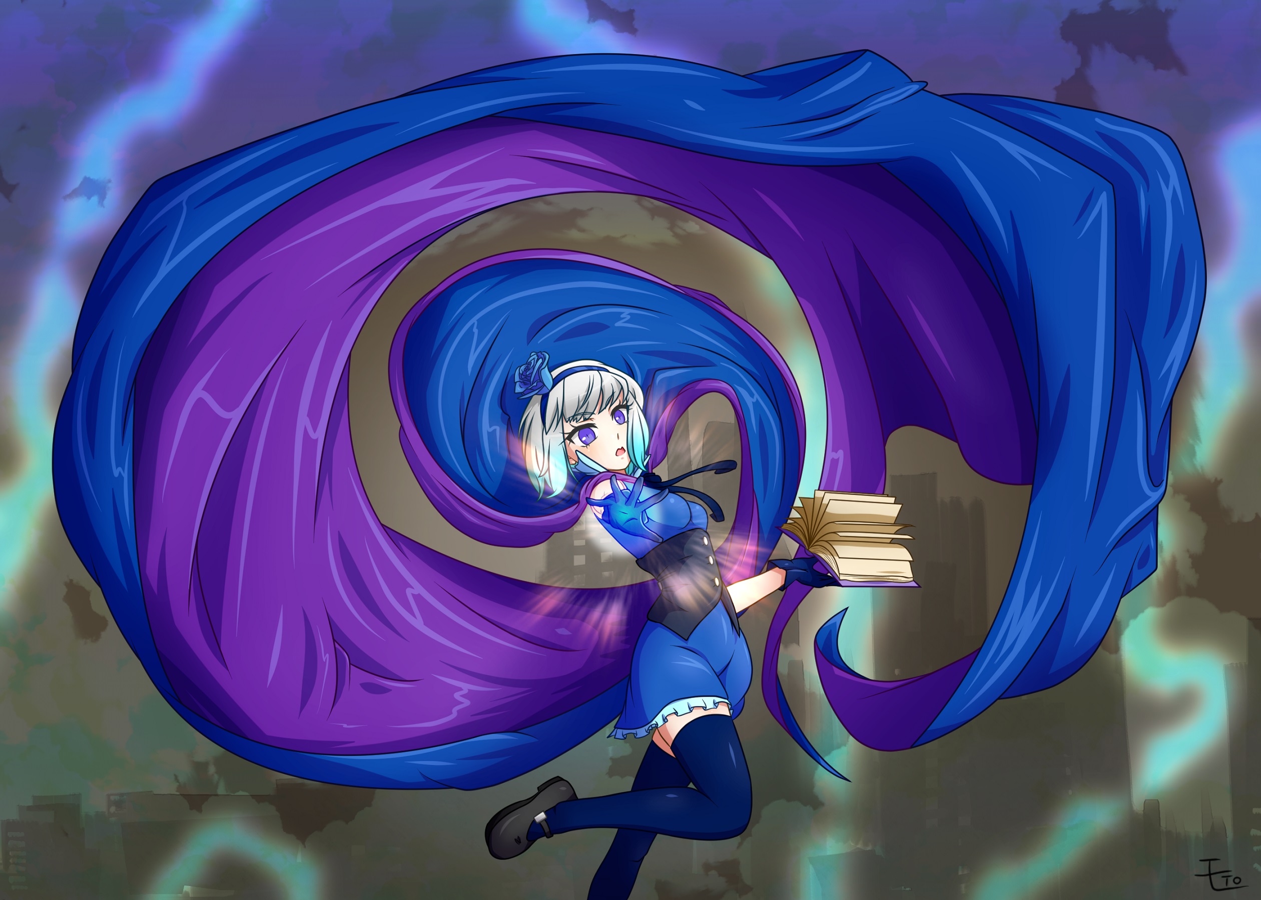 ｔｏモアイ マント ヒロピン垂れ流しイラスト創作垢 うちの子青魔女ことエリーさん マントをぶわーって伸縮自在に靡かせて魔法発動してるところです 3 大きく靡くマントが大好きです ง W ว T Co 5dqaxlttnf Twitter