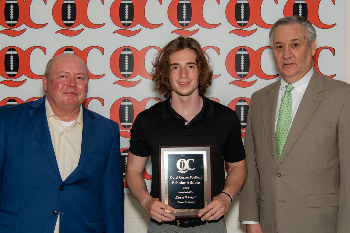 BaconAthletics's tweet photo. 2021 Quiet Corner Football Scholar Athlete - Bacon Academy representative Russell Pajor. https://t.co/CsnAAdCALy