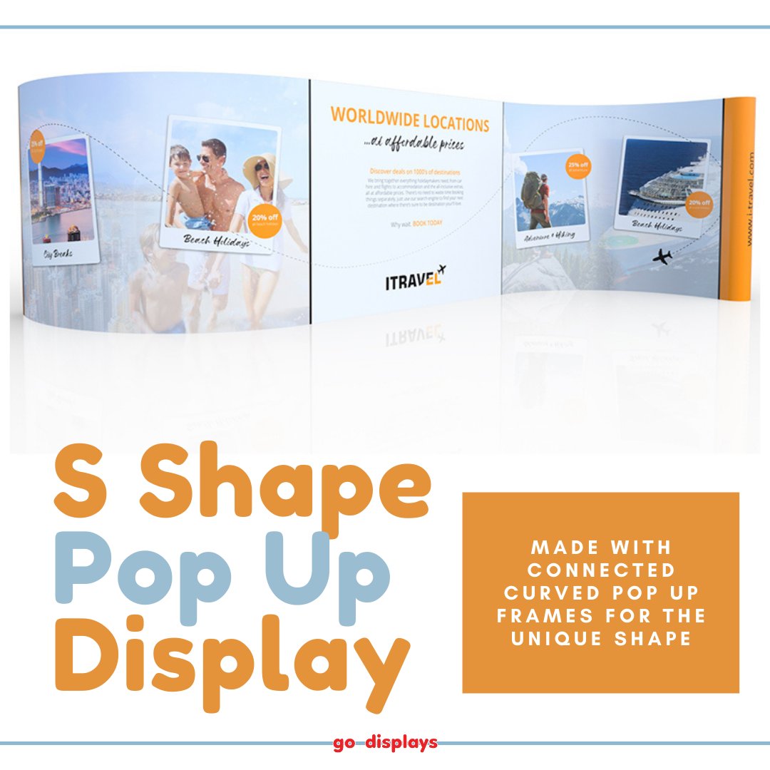 godisplays's tweet image. Create a whole new shape with the linked Pop Up Display Stands. Simple to use and easy to assemble!

#sshape #popups #exhibitionstand #tradeshow #exhibitions #displaystands