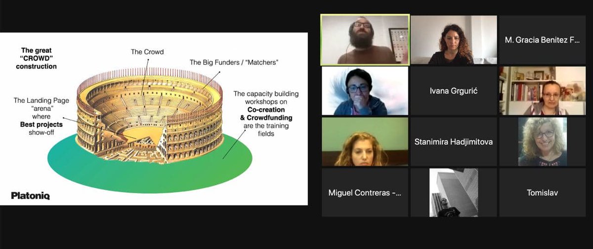 platoniq's tweet photo. 🗣️@FundecytPCTEX #RAISEYouthProject Training Session on social finance, with @SchulbaumO and @brucolilla from @platoniq

🤝Many components and actors to take into account for the success of #crowdfunding projects in @goteofunding, like the many layers composing the Colisseum👇 https://t.co/kuexUska3T