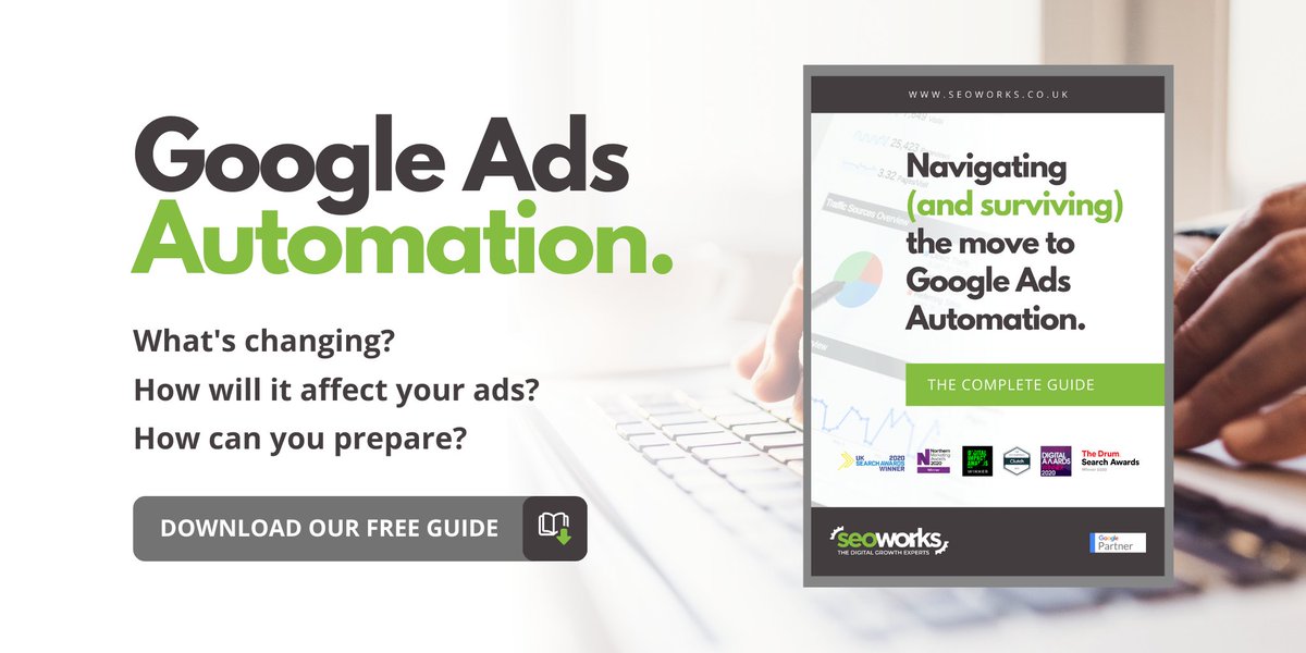 SEOWorksUK's tweet image. Do you run Google Ads?

Change is coming soon and doing nothing will cause your campaigns to suffer...

Download our free guide - content.seoworks.co.uk/google-ads-aut…

#ppcexperts #googleads #googleadsautomation #whitepaper