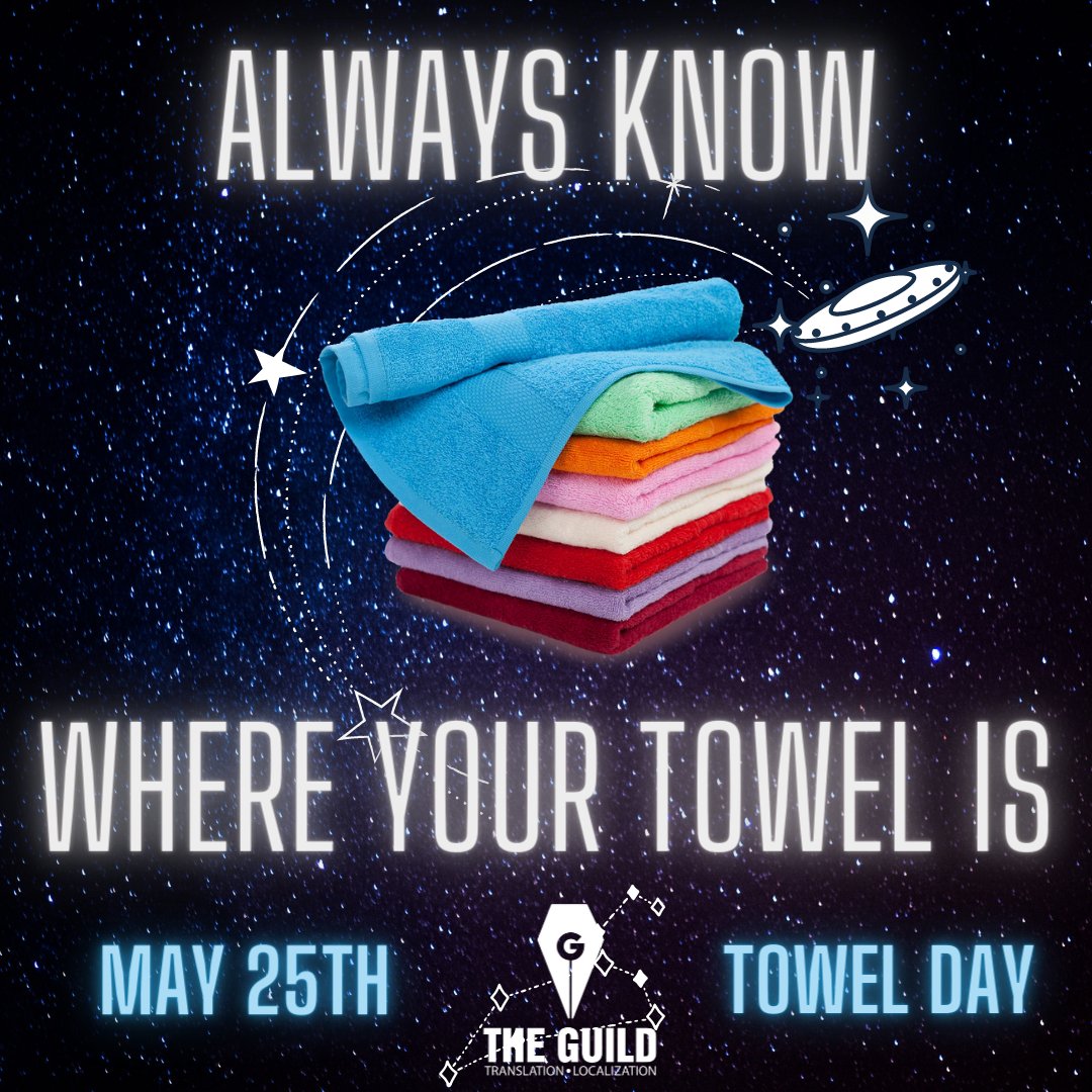 TheGuildCoop's tweet photo. Don't Panic: Carry A Towel!

Remember, no matter what the day throws at you, you are armed with your trusty towel! 

#TowelDay #DontPanic #DouglasAdams #HappyTowelDay https://t.co/gNlKsvsRwQ