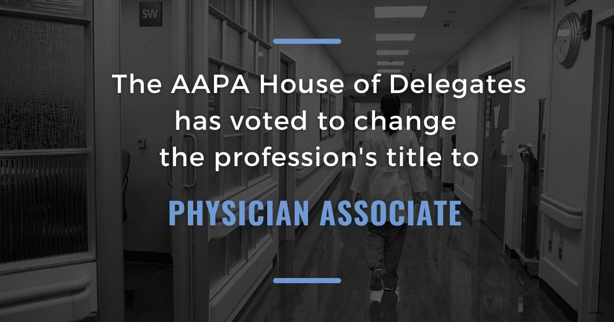 DoctoralPas's tweet photo. #PA now stands for #physicianassociate.  The #ADPA is confident that removing “assistant” from our professional title will better align us with our professional job description. Read more here: https://t.co/9SwXwkkozQ
#doctoralpa #academyofdoctoralpas #PAdocs https://t.co/iJ8qaRRVPi