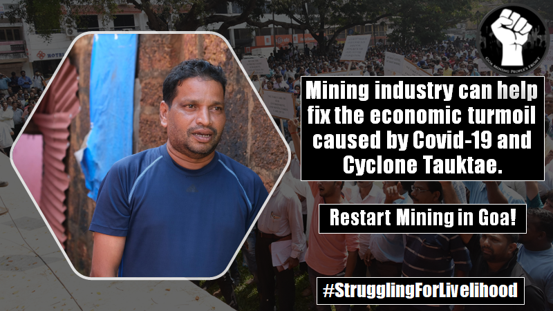 GoaFront's tweet photo. The State of Goa is in a dire need of funds that would help recoup the losses caused by the coronavirus and cyclone recently. Mining resumption can help the state get back on its feet. #StrugglingForLivelihood #Mining #GoaMining #JusticeForLivelihood #SaveJobsSaveGoa https://t.co/J4qeQlYYqt