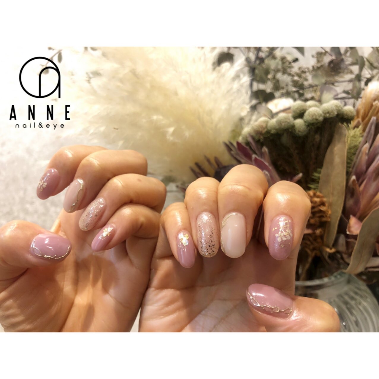 Anne 梅田allys 梅田 パラジェル梅田 ちゅるんネイル ドライフラワー シェル ミラーライン パラジェル でお爪に優しくジェルネイル 地爪をサンディングしない 地爪を削らない パラジェル 使用 Anne Allys梅田店 梅田est付近 ドクター