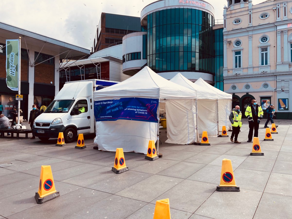 LpoolBIDcompany's tweet photo. As part of our #PromoteInLiverpool sites, RRV One will be conducting free lateral flow Covid tests from today until Friday 28 May, 9am-6pm at Williamson Square!
Test results will be sent via text in approx. 30 minutes. https://t.co/xkUgZ7wF0c