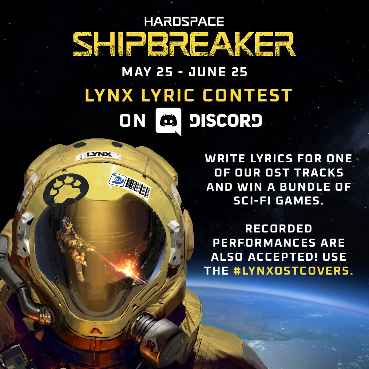 Hardspace: Shipbreaker on Twitter: "🎵 Write lyrics to one of the game's  soundtracks Recorded performances are also accepted! Not much of a  lyricist? We got you covered: 🎨 Design an album cover