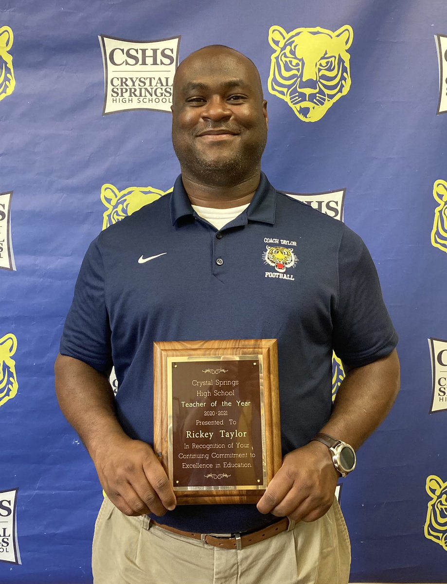 CrystalSpringsH's tweet photo. The 2020-2021 Crystal Springs High School Teacher of the Year is Rickey Taylor. Coach Taylor teaches Foundations of Algebra and Algebra II. He is an assistant football coach, head boys' track coach, and bus driver. Coach Taylor is known for his energy he brings daily! https://t.co/UnC2hShEzV