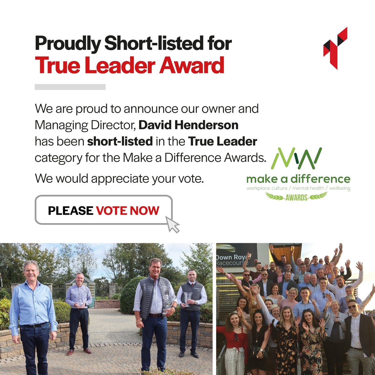 We are delighted that David Henderson, owner, and Managing Director of Tobermore has been shortlisted by the judges for the Make A Difference Awards <a href="/MADSummits/">MAD World / Make A Difference Media / Watercooler</a>. 

Please vote for David in the True Leader category ➡️ bit.ly/3yCFBqf

#WorkplaceWellbeing #MakeADifference