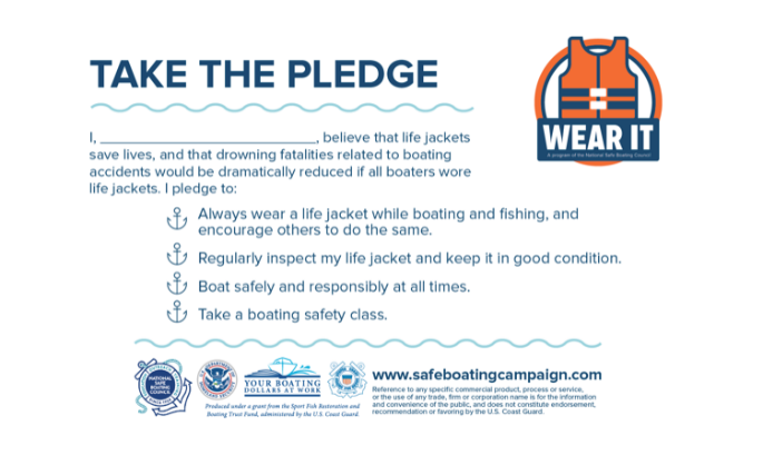 TeamSaintLouis's tweet image. Help reduce fatalities on our nation’s waterways by wearing a properly fitted life jacket. “Take the Pledge” to always wear a life jacket when in, on, or near the water at safeboatingcampaign.com/wear-it-pledge/ 
#USACEeducates #USACE #watersafety  #WearIt  #RecreateResponsibly