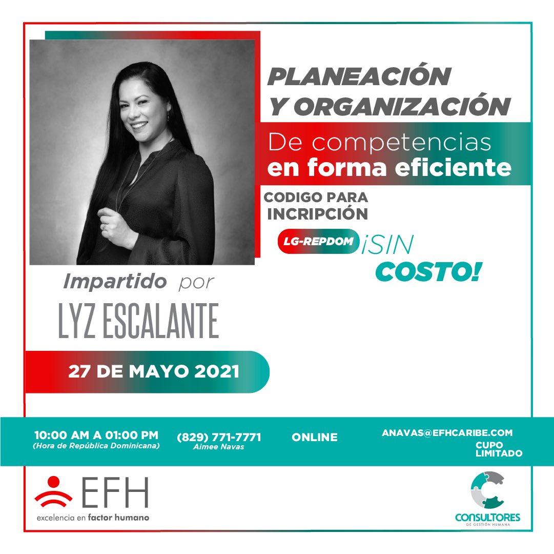 consultores_srl's tweet photo. Le invitamos a participar del siguiente #TallerGratuito 

Recuerde colocar el código LG-REPDOM al registrarte en el formulario a traves del link https://t.co/sEh5bgqzvG

#RRHH #humanresources #factorhumano #RD #workshoponline #talleronline #taller #webinar #workshop #webinars https://t.co/1pW5xowJpn