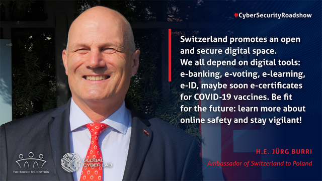 SwissPoland's tweet photo. Save the date! On 31 May, 15-17:00 CET, join the #CyberSecurity Roadshow! This @BridgeFoundatio event welcomes students worldwide and connects them with experts, incl. @SwissAmbUN_GVA! 
FB: https://t.co/5nqxeCouE5

The Ambassador of🇨🇭to 🇵🇱 shares a few words about #cybersecurity: https://t.co/oPsnfJVbvM