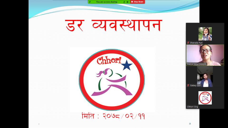 ChhoriOrg's tweet photo. First Episode of ❤ “छोरीसंग छोरीका कु��ा”❤
#chhorisangachhorikakura" program with the girls and women at AES 

How to mange fear During Covid 19. https://t.co/yQTtV0Jrlw