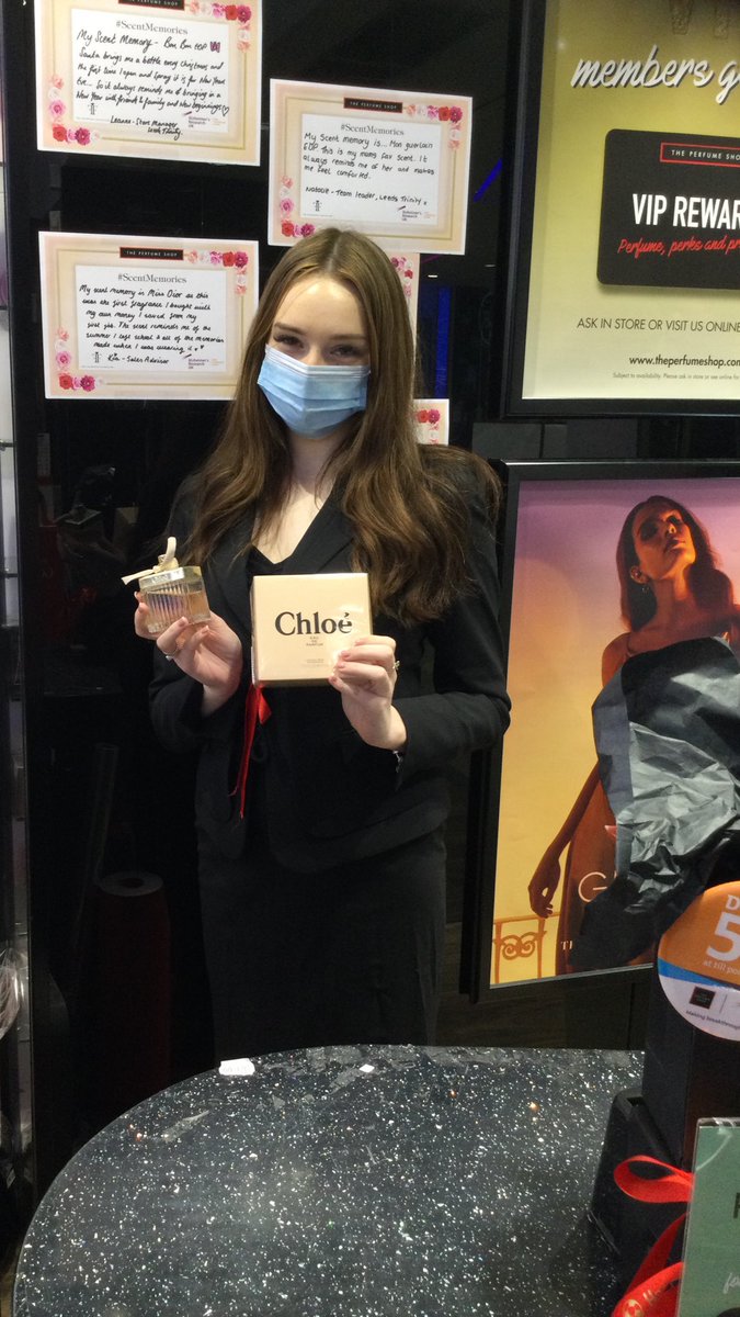 Our sales advisor Kia is showing off her favourite fragrance for #TPSNFW2021 ❤️🖤 Kia’s favourite is Chloe EDP, she loves floral scents so the head note of lily of the valley is a perfect match for her 🌸💗 <a href="/TPSPeople/">The Perfume People</a> #TeamArthur