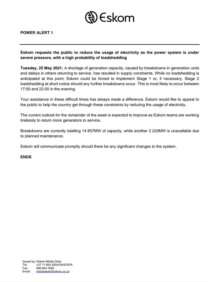 Eskom Hld SOC Ltd tweet media