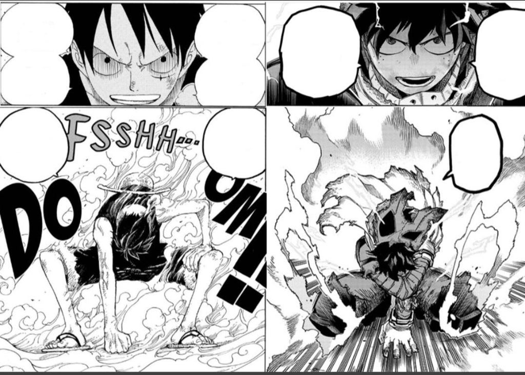 Boku no Hero: Deku se inspira en Luffy para pelear en el último capítulo del manga de Horikoshi
