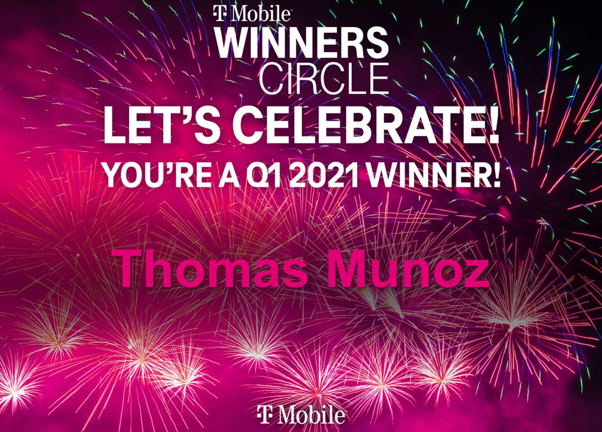 So proud of both Pedro and Thomas for Winners Circle Q1 2021