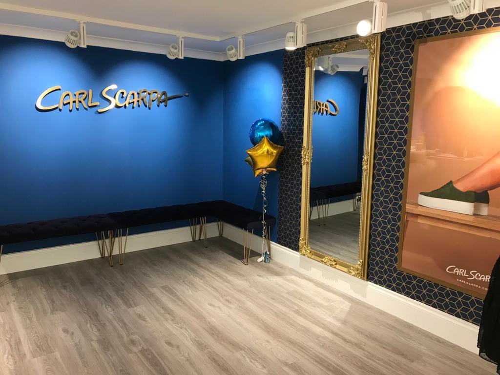 Another finished <a href="/carl_scarpa/">carl scarpa</a> shop we had the pleasure of designing. They have created a real brand identity, you definitely know when you are in one of their shops! Thanks to @fusionsignsuk @thelightingpeople &amp; Eastwood Interior Contractors on this collaboration! #interiordesign