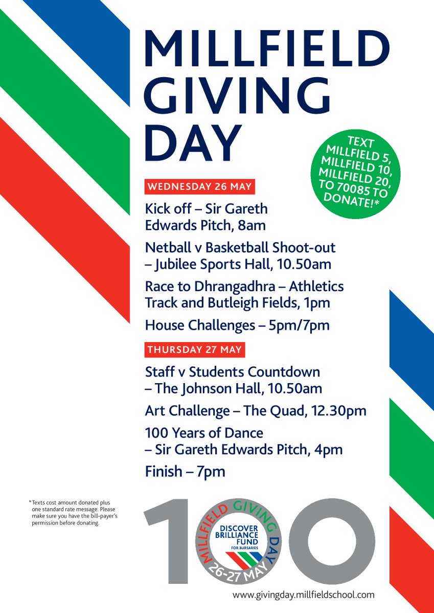 omsociety's tweet photo. 👊 We can’t wait to kick off our first-ever Millfield Giving Day tomorrow! 

💚 Take a look and see what will be happening on campus! 

✨ #MillfieldGivingDay   

➡️ https://t.co/8nXa2zU6Ac https://t.co/Q2JSOwo82j