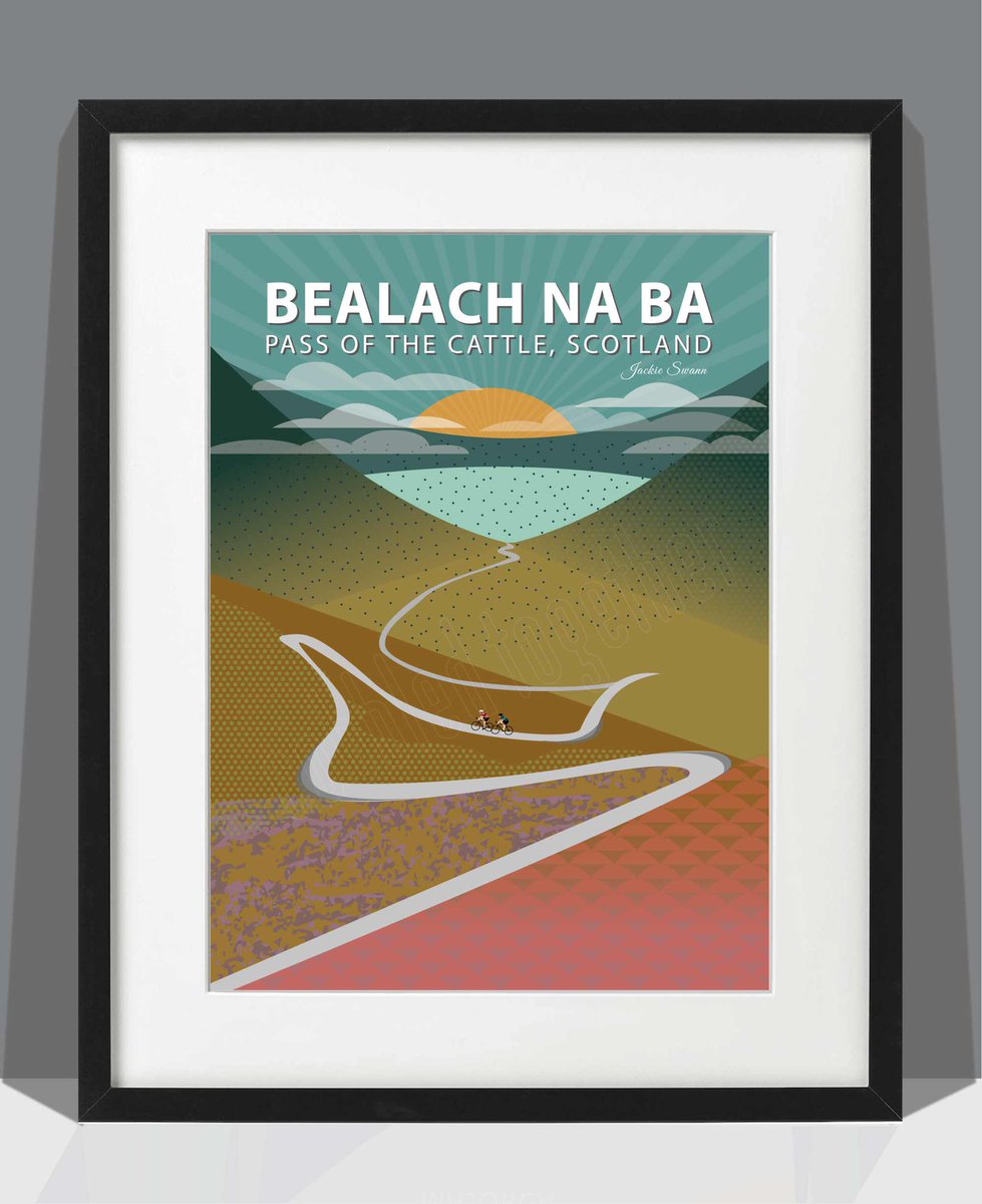DesignSwann's tweet image. Blow on your thistle whistle! My new print is #bealachnaba in Scotland &amp;amp; will be the first in this series. If anyone can suggest the next one, I’d love to hear your thoughts. Available to order in my web shop. cobbbled-together.co.uk #scottishcycling #cyclingart #SmallBusiness