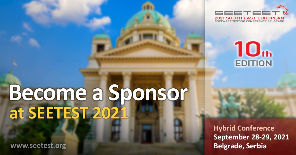 Become a sponsor for SEETEST 2021! We have different sponsorship levels (gold, silver, digital, etc.)and flexibility when it comes to determining them. Read more about them here: bit.ly/3fiJlWf and contact the conference organizers at info@seetest.org for further offers.