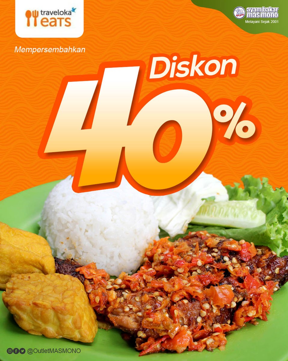 Nikmati keseruan menu ABMM dengan diskon 40% sampai 100ribu yang dipersembahkan oleh Traveloka eats