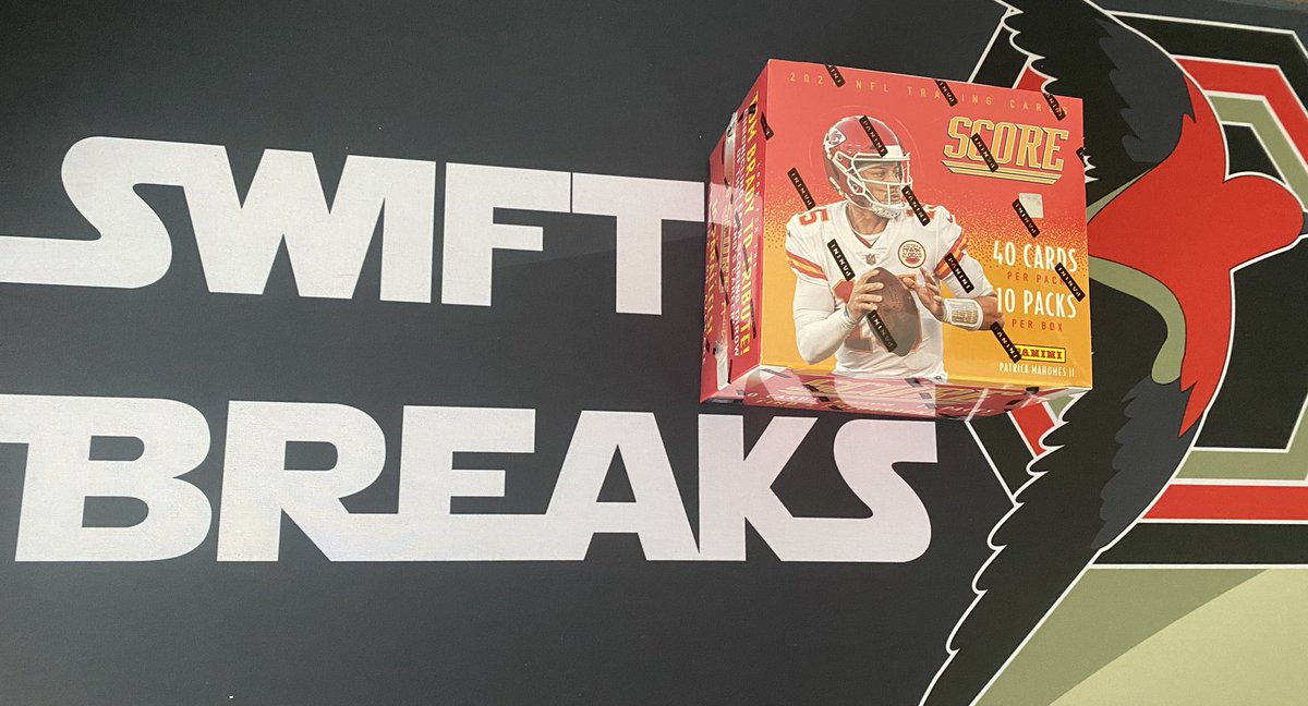 swift_breaks's tweet photo. Head over to our Facebook Group to get involved in our first break a 2021 Score Hobby box. Your first chance at the latest 2021 NFL rookies. https://t.co/F6RBPu8TbL https://t.co/x4nvK1ZAUD
