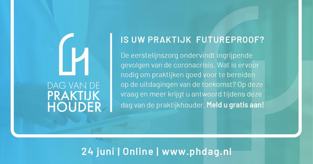Om te bepalen of uw praktijk futureproof is, moet u uiteraard allereerst een goed beeld krijgen van die toekomst. Tijdens de PH Dag voorzien we u graag van informatie en inspiratie, waarmee u het beeld van úw toekomst kunt aanscherpen. Meld u aan via: buff.ly/3hxKeMr
