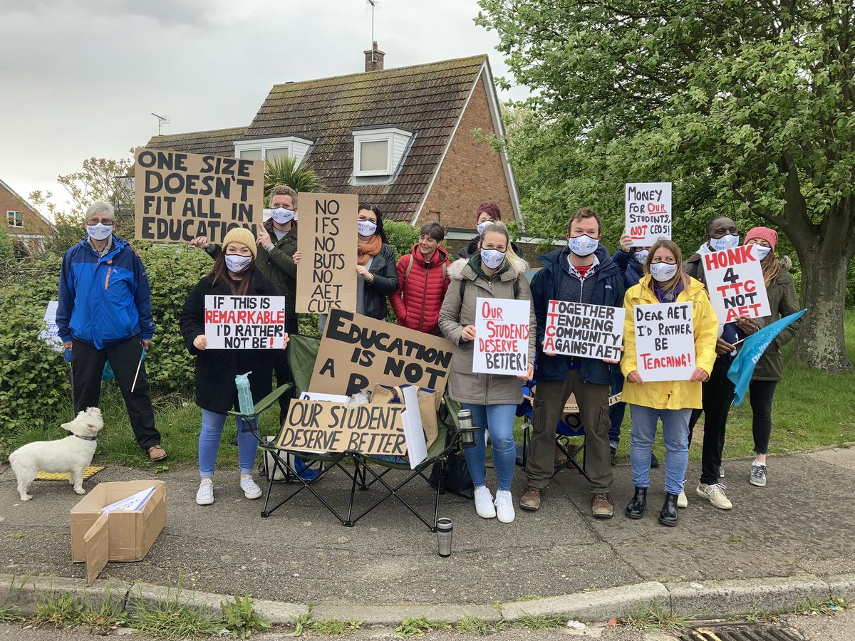 On the picket line with NEU members of Tendring Technology College, in strike to save the school from massive cuts by AET