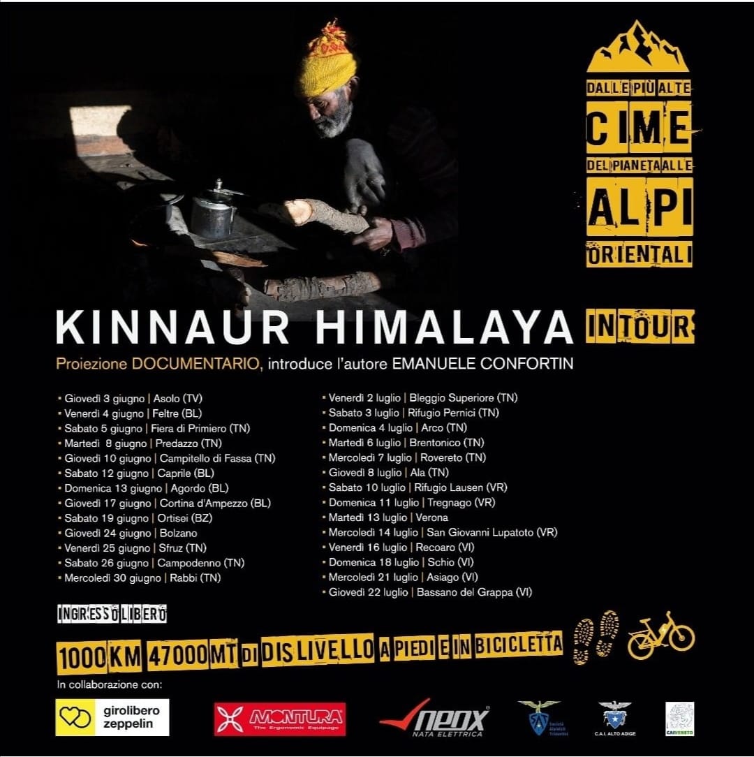 Il 3 giugno #kinnaurhimalaya partirà in tour per 50 giorni, lungo 27 tappe nelle Alpi orientali. Il percorso con <a href="/EmaConfortin/">Emanuele Confortin</a> <a href="/MonicaGui17/">Monica Guidolin</a> per presentare il documentario. Grazie alle sedi <a href="/CAI150/">Club Alpino Italiano</a> Veneto Trentino Alto Adige <a href="/girolibero/">Girolibero</a> <a href="/zeppelin/">cnstlk</a> <a href="/MonturaWorld/">Montura</a> neoxnataelettrica