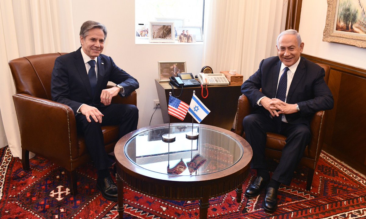 Prime Minister Benjamin Netanyahu meets with US Secretary of State Antony Blinken