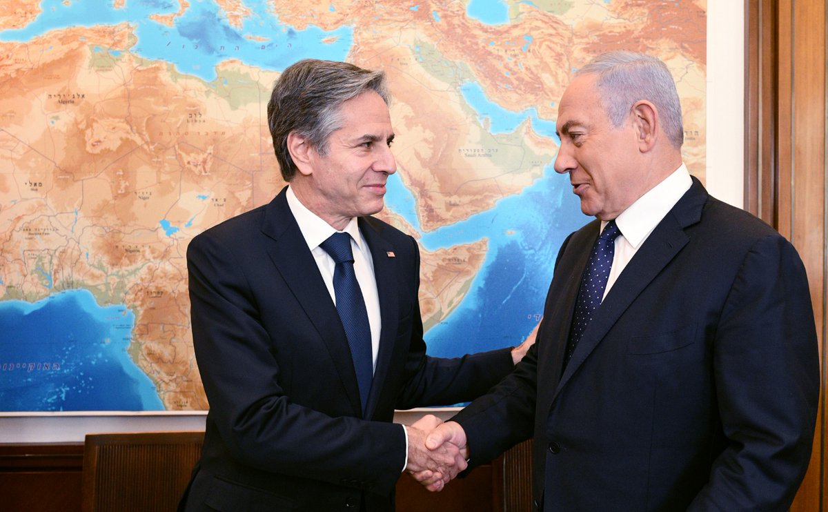 Prime Minister Benjamin Netanyahu meets with US Secretary of State Antony Blinken