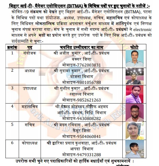 bitmabihar's tweet photo. Congratulations to all new elected core members of BITMA https://t.co/1xYFQOFJMD