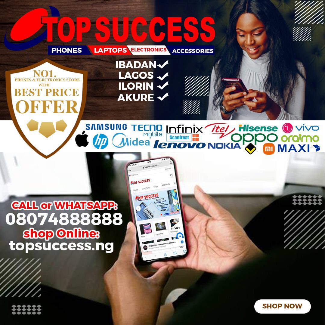 Topsuccessphone's tweet photo. No 1 Phones and Electronics Store  with BEST PRICE OFFER. Call or WhatsApp: 08074888888 https://t.co/jUbln6PQZQ