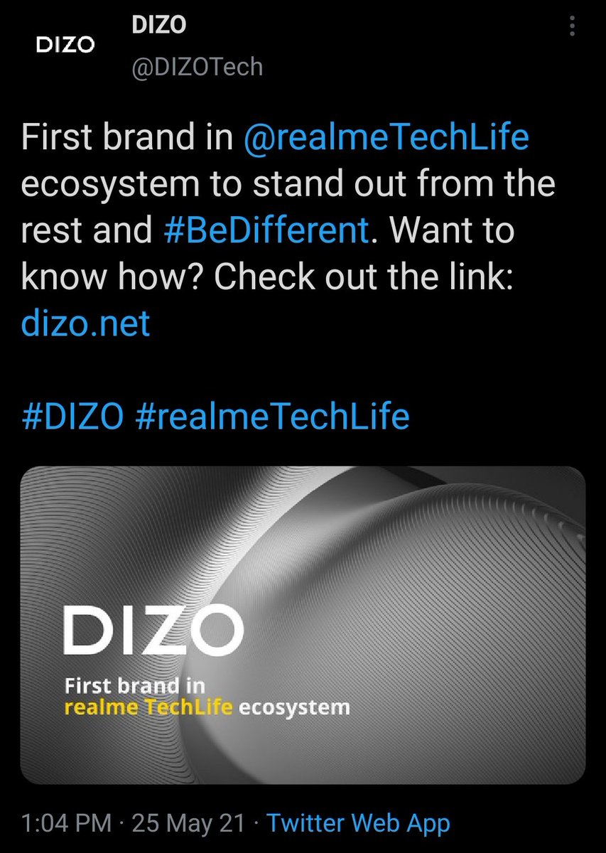 TechKard's tweet photo. So finally @realmeIndia announce their First Brand in @RealmeTechLife Ecosystem named #DIZO (@DIZOTech ) .
Product Categories:-
🔹Smart Entertainment
🔹Smart Home
🔹Smart Care
🔹Accessories
Official website: https://t.co/AcMmDttlRG
#realmeD #realme https://t.co/FetLWPMTdi