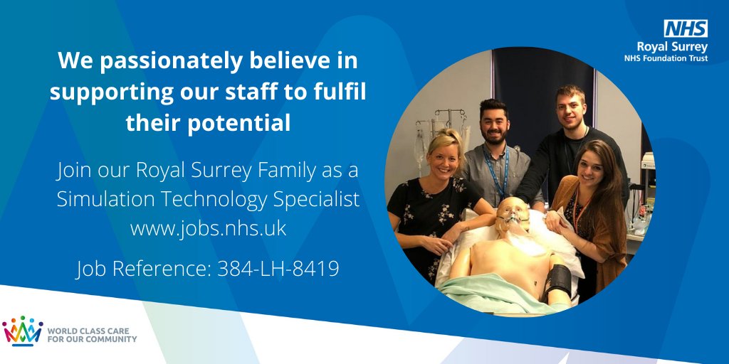An exciting new job opportunity is now live! 

Fancy working within a fantastic team providing Simulation for a wide range of students/trainees across the NHS?

Join now at: jobs.nhs.uk