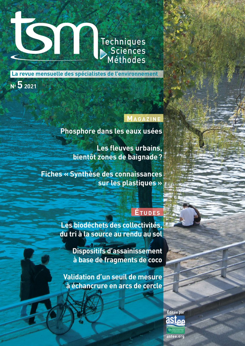 revue_tsm's tweet image. La revue TSM5 2021 est parue !
▶ bit.ly/3vmlsmh

Sujets du mois :
#boues #phosphore #struvite #agriculture
#gespat #eaupotable @Paris 
#eauxdebaignade #Seine #Marne
Fiches Ressources #plastiques
#biodéchets #collectivités
#assainissementnoncollectif
#autosurveillance